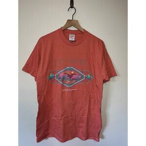 Vintage Las Vegas Desert Shirt Pink Graphic NatureTee VTG 1990s 90s Large